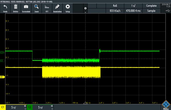 5 second ready signal with write data