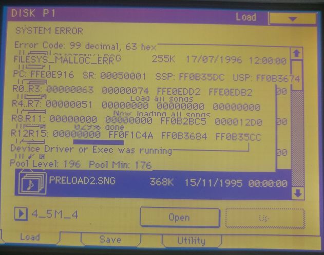 Trinity error message when reading above floppy size...
