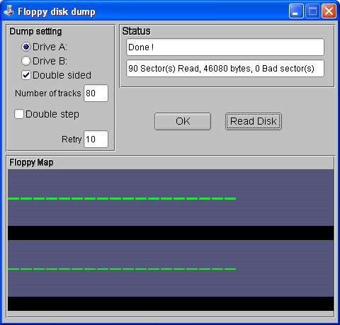 Dump window of Empty Diskette