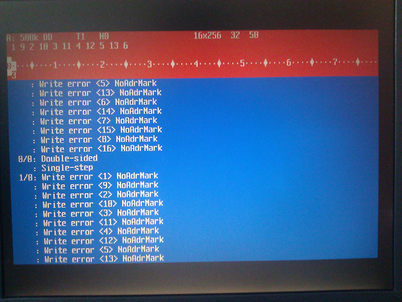 Picture 1 - Error when trying a DD disk