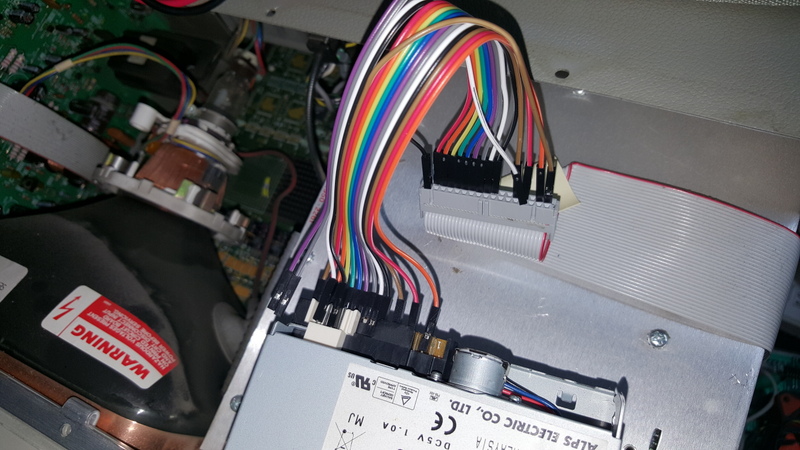 Jumpered PC floppy to Analyser